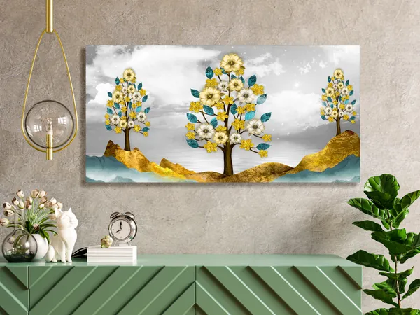 Multicolor_Golden_Abstract_Canvas_Painting_Ready_To_Hang_Wooden_Framed_Painting_For_Home_Decor