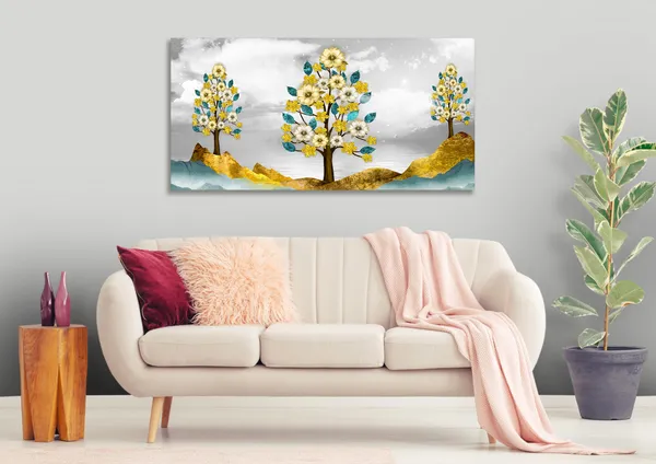 Multicolor_Golden_Abstract_Canvas_Painting_Ready_To_Hang_Wooden_Framed_Painting_For_Home_Decor