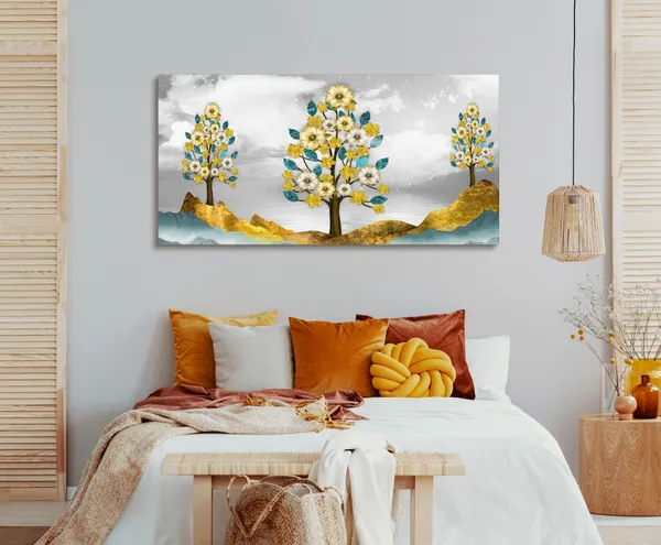 Multicolor_Golden_Abstract_Canvas_Painting_Ready_To_Hang_Wooden_Framed_Painting_For_Home_Decor