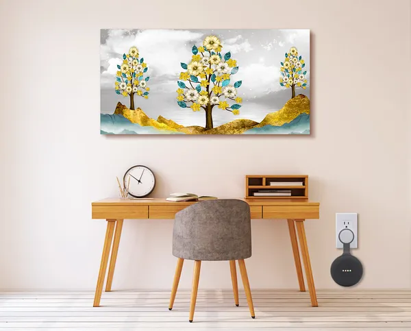 Multicolor_Golden_Abstract_Canvas_Painting_Ready_To_Hang_Wooden_Framed_Painting_For_Home_Decor