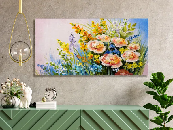 Multicolor_Floral_Art_Canvas_Painting_Ready_To_Hang_Wooden_Framed_Painting_For_Home_Decor