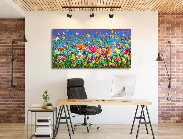 Multicolor_Floral_Art_Canvas_Painting_Ready_To_Hang_Wooden_Framed_Painting_For_Home_Decor