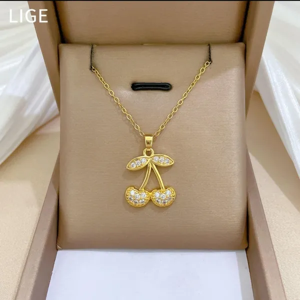 Golden_Cherry_Zircon_Pendant_Necklace_For_Women