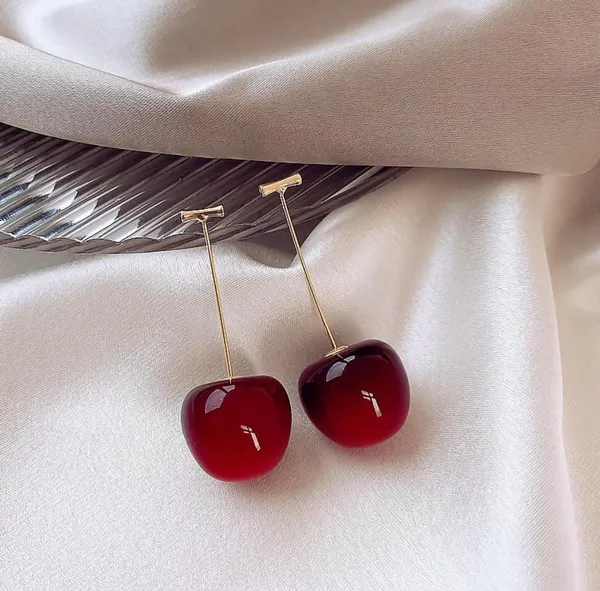 Cherry_Red_Elegant_Glossy_Cherry_Dangler_Earrings_For_Women