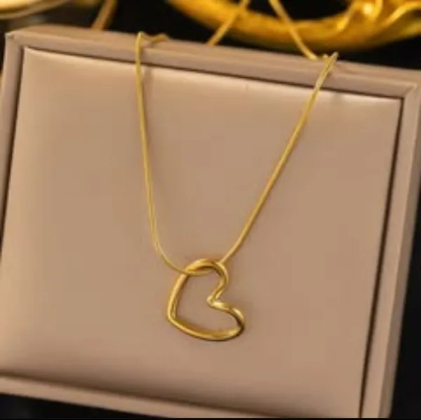 Golden_Eternal_Bloom_Organic_Plated_Open_Heart_Necklace_For_Women