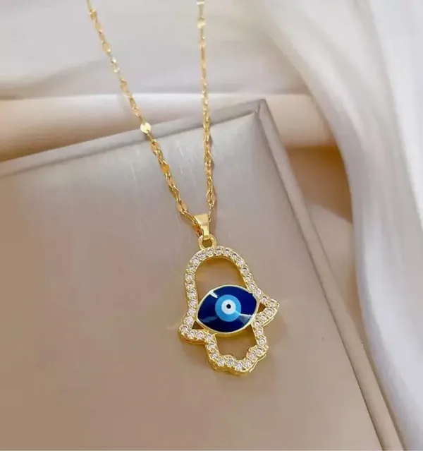 Golden_Hamsa_&_Azure_Evil_Eye_Pendant