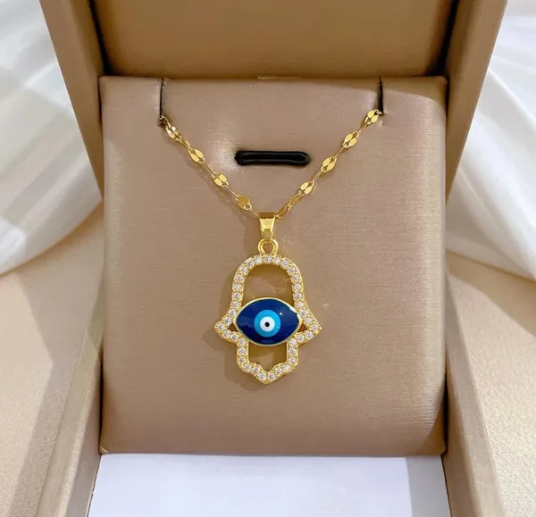 Golden_Hamsa_&_Azure_Evil_Eye_Pendant