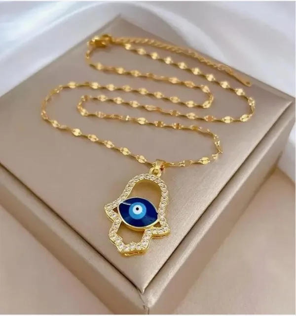 Golden_Hamsa_&_Azure_Evil_Eye_Pendant