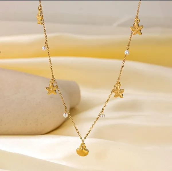 Golden_Shoreline_Oceanic_Charm_&_Pearl_Necklace_For_Women
