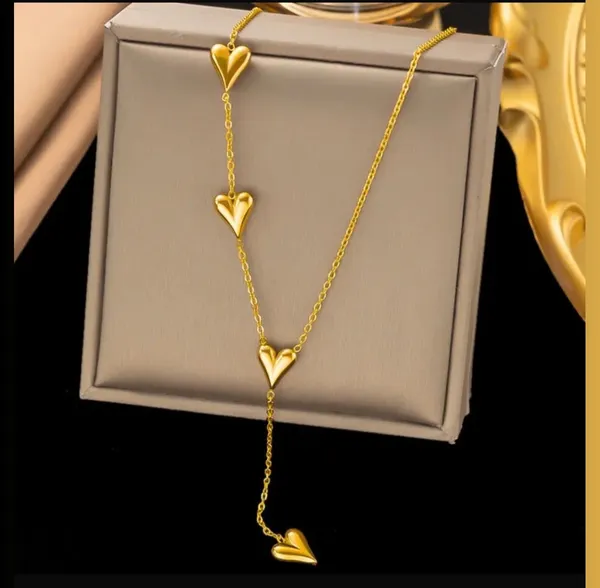 Golden_Infinite_Love_Triple-Heart_Y-Style_Lariat_Necklace_For_Women