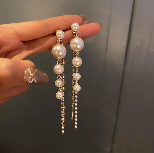 Silver_Pearl_Cascade_Linear_Drop_Earrings_For_Women