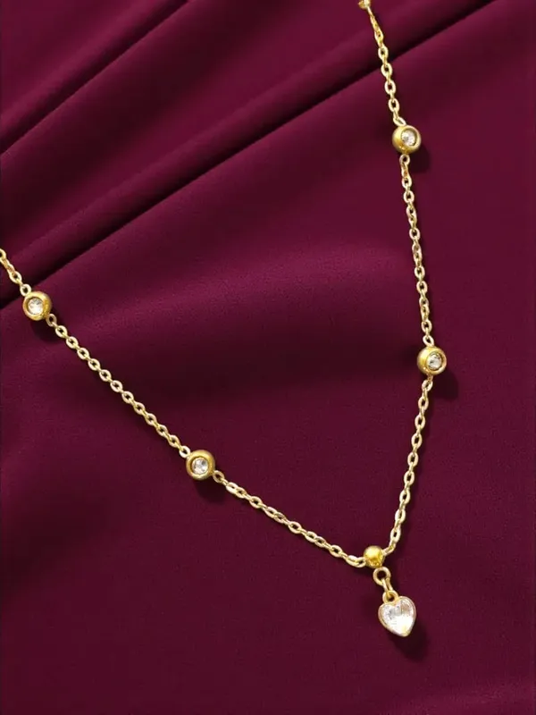 The_"Amore"_Gilded_Heart_Station_Necklace