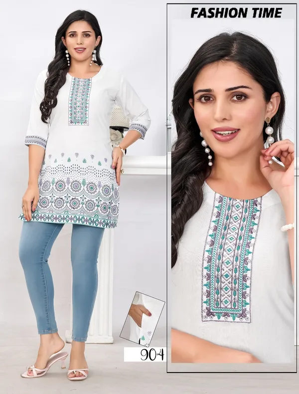 Purple__Short_Kurti_(Tunic)_Heavy_Cotton