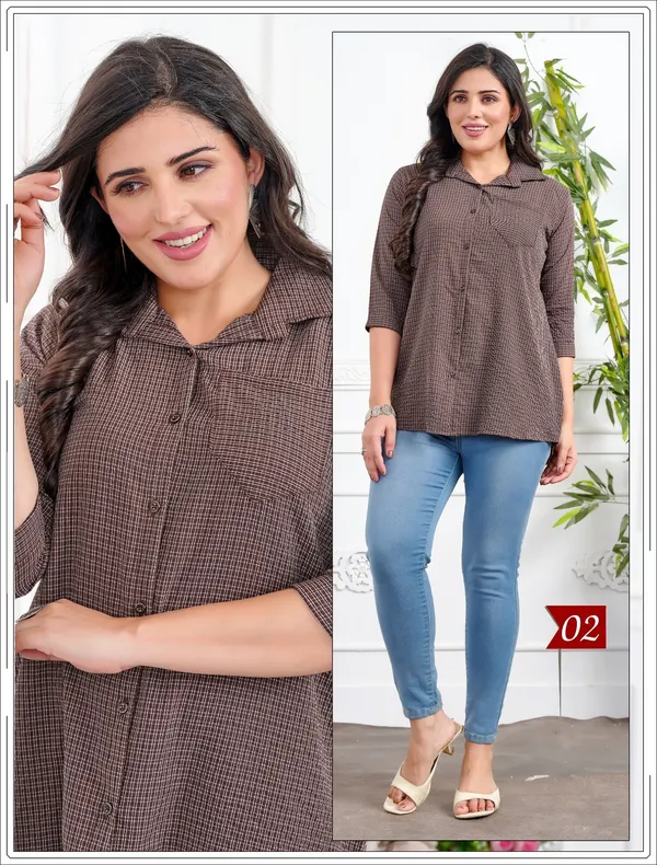 Coffie_Front_Open_Shirt_One_Side_Pocket_For_Women