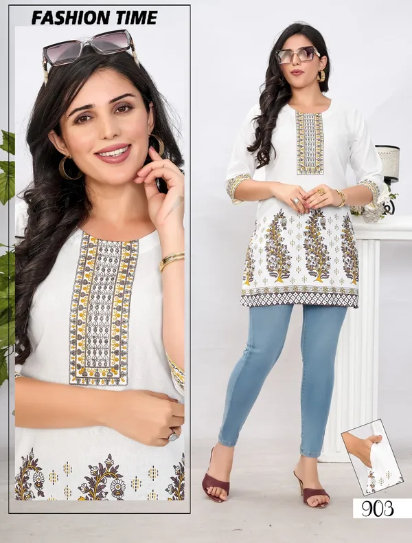 Coffie__Short_Kurti_(Tunic)_Heavy_Cotton