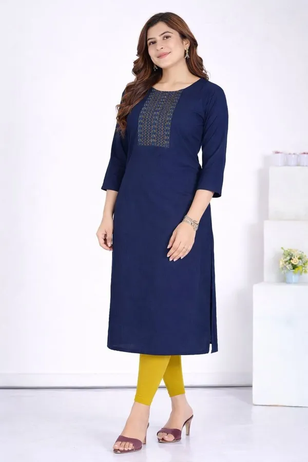 Blue_Premium_Embossed_Dobby__Heavy_Rayon_Pretty_Vibes_Pocket_With__Kurta_For_Women