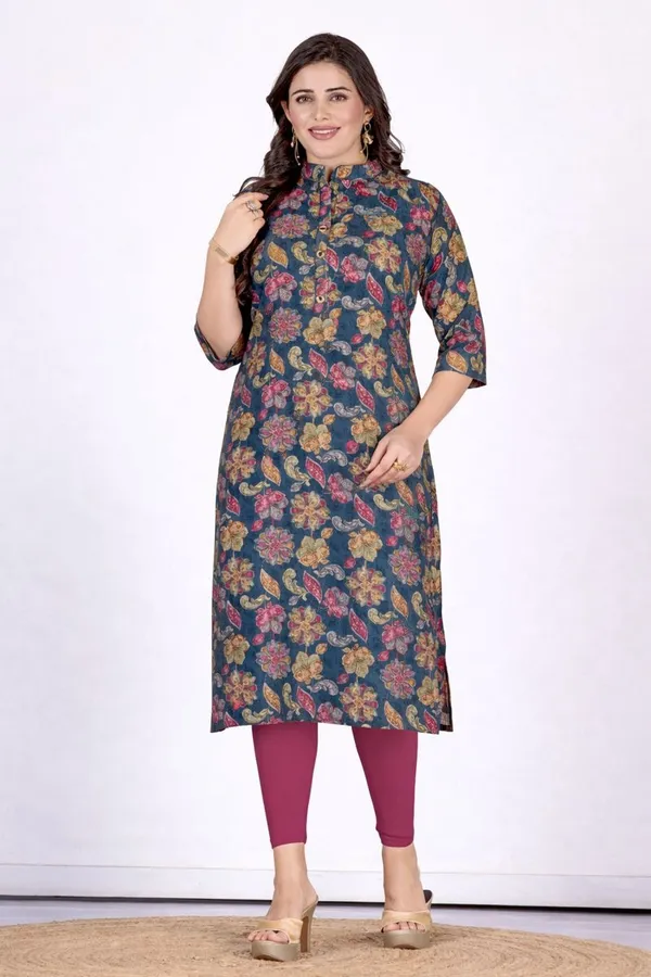 Grey_Premium_Heavy_Muslin_Beautiful_One_Side_Pocket_Straight_Kurta_For_Women