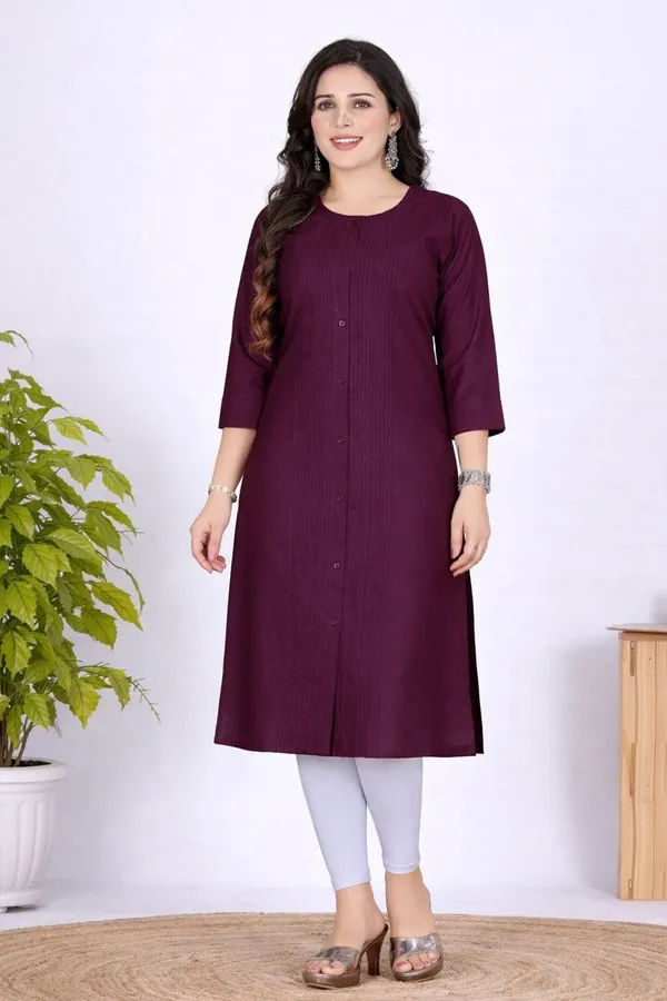 Wine_Bombay_Heavy_Vertican_Pintex_So_Beautiful_Straight_Kurta_For_Women