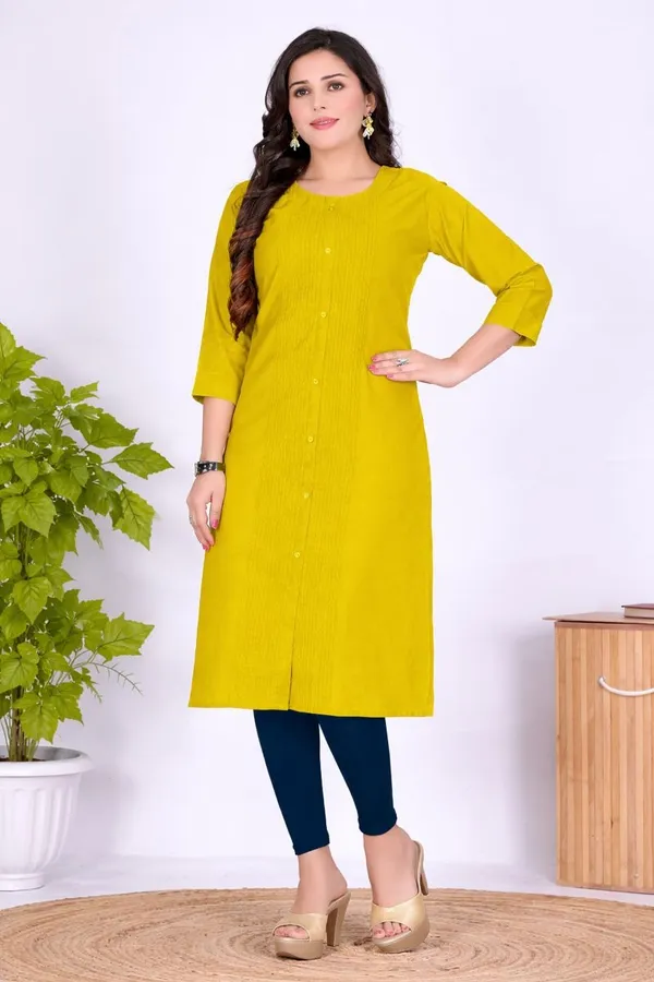 Yellow_Bombay_Heavy_Vertican_Pintex_So_Beautiful_Straight_Kurta_For_Women