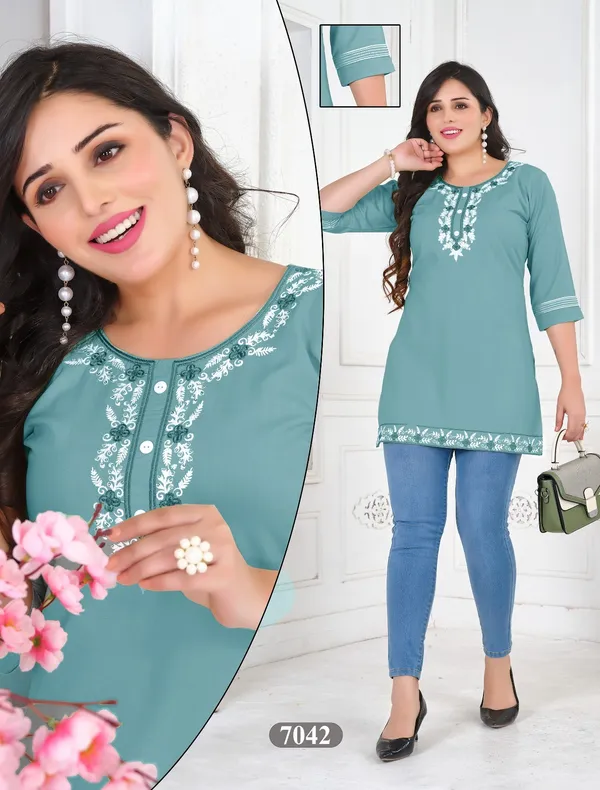 Sky_Blue_Heavy__Rayon_Wow_Short_Tunic_For_Women