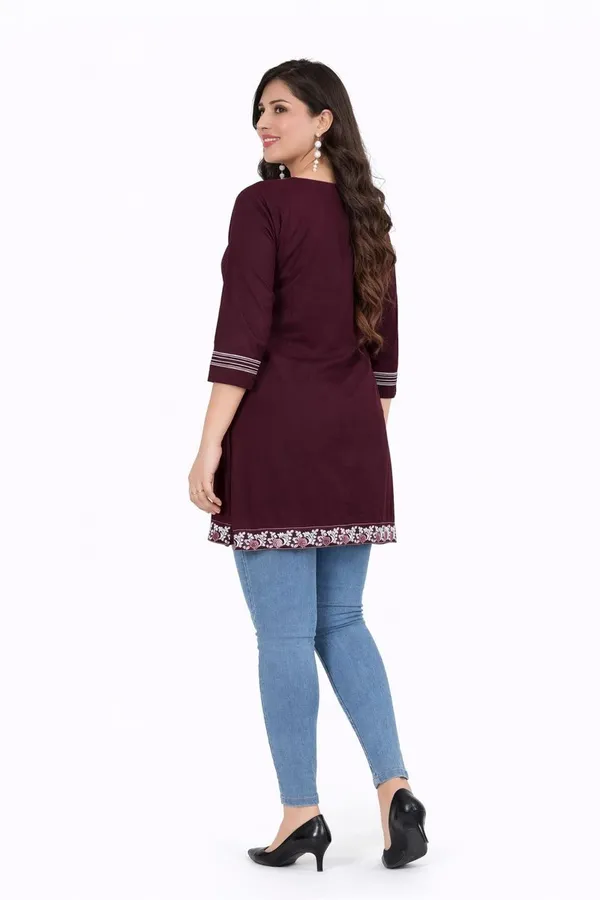 Wine_Heavy__Rayon_Wow_Short_Tunic_For_Women