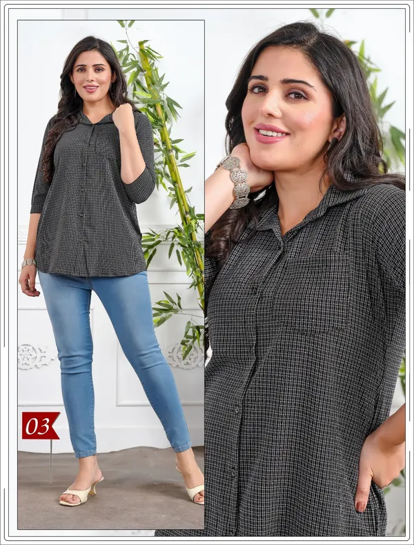 Black_Front_Open_Shirt_One_Side_Pocket_For_Women