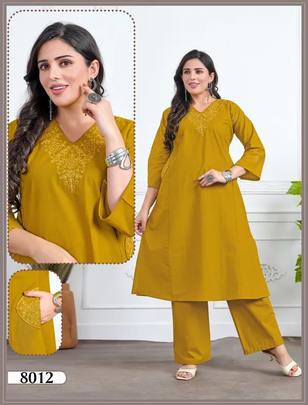 A-Line_Kurta_&_Palazzo__Heavy_Dhabu_Cotton_Two_Side_Pocket_With_Embroidery