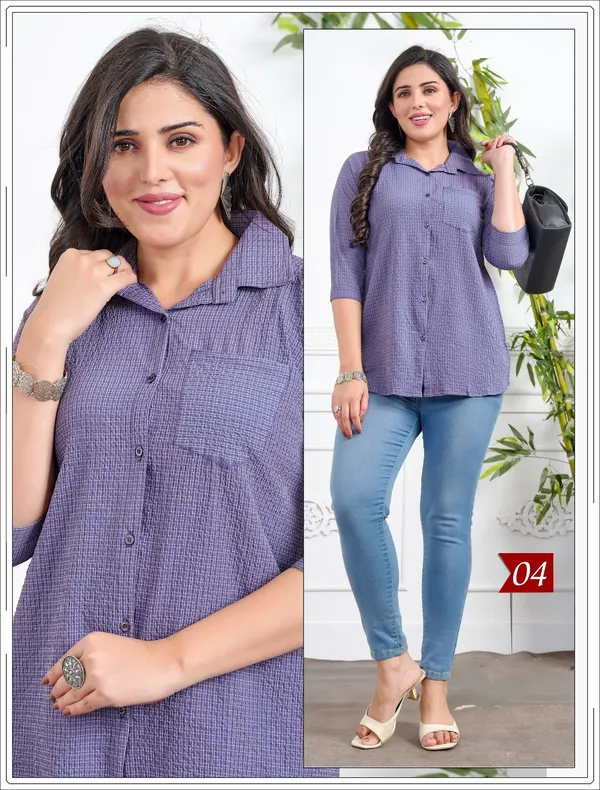 Purple_Front_Open_Shirt_One_Side_Pocket_For_Women
