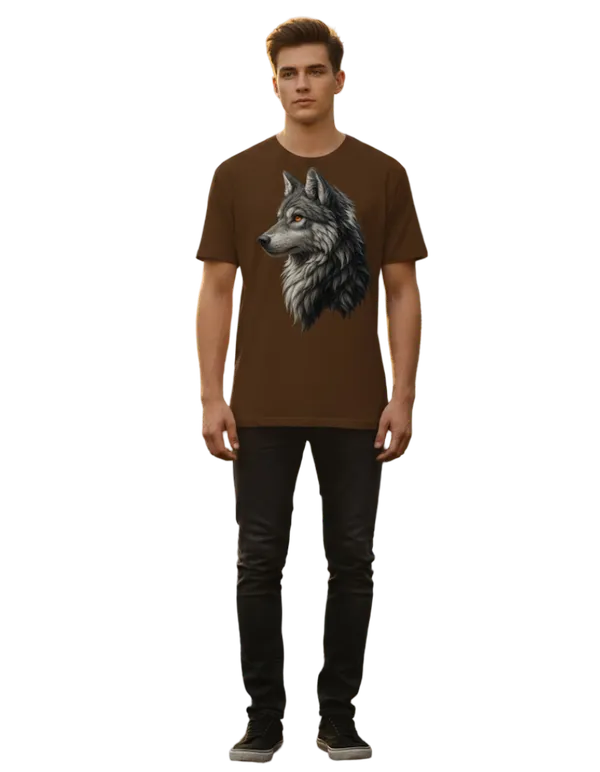 Brown_Wolf_Graphic_Print_Crew_Neck_Short_Sleeve_Cotton_T-Shirt_For_Men