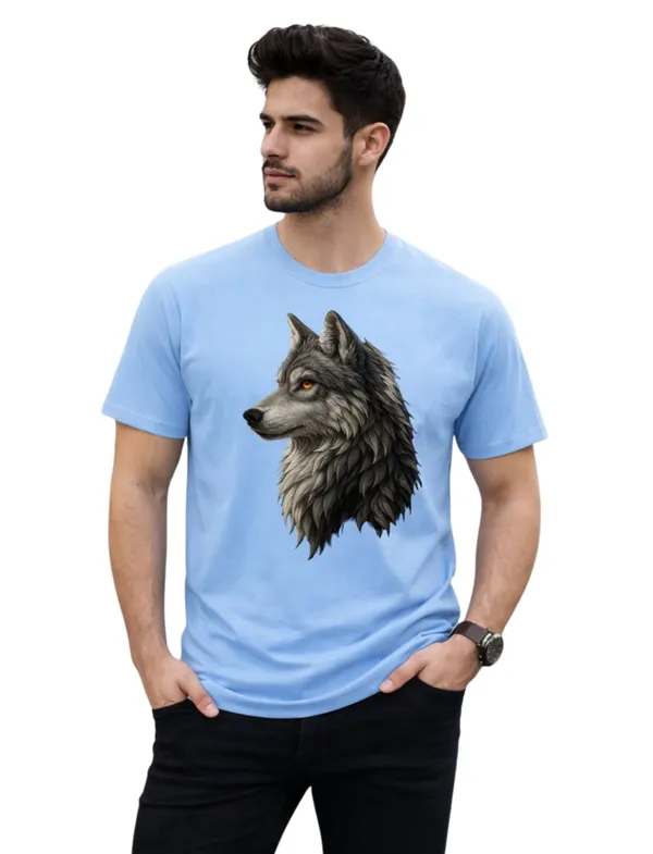 Sky_Blue_Wolf_Graphic_Print_Cotton_T-Shirt_For_Men