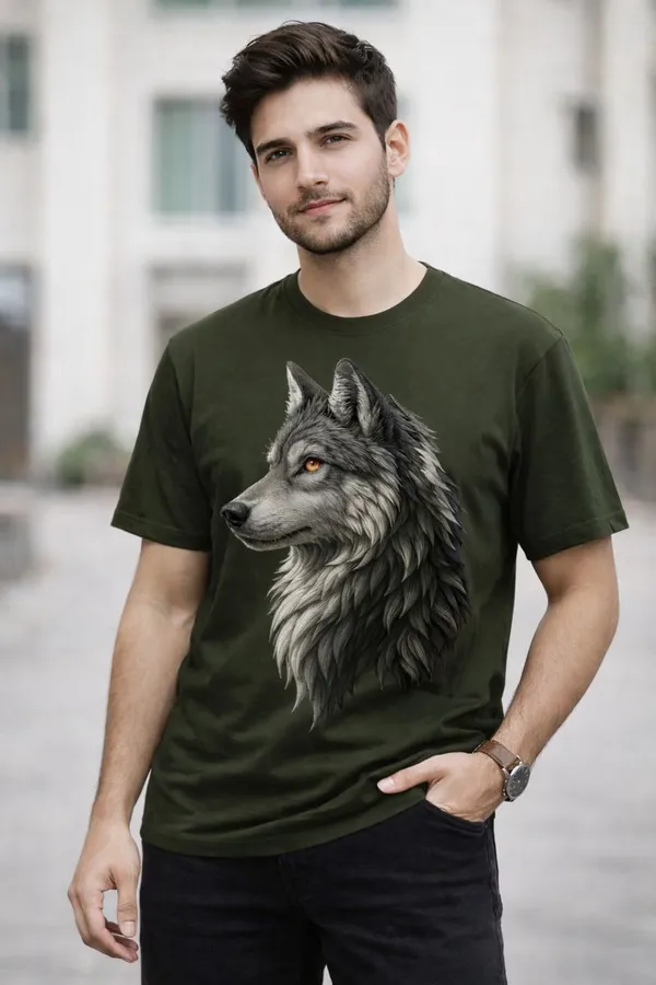 Green_Wolf_Graphic_Print_Cotton_T-Shirt_For_Men