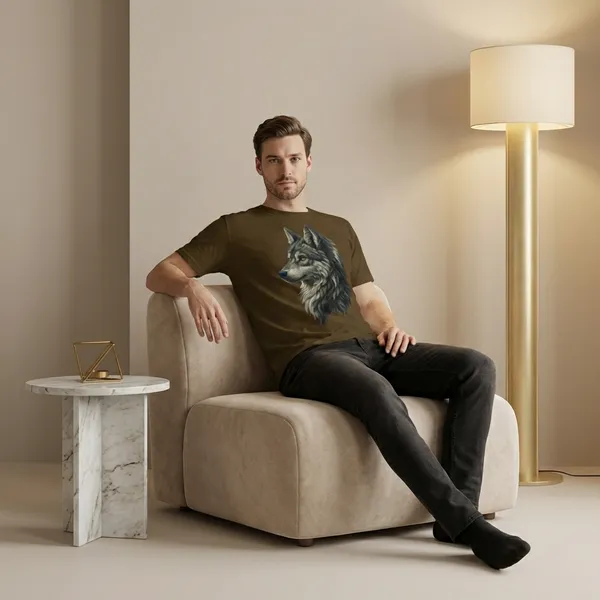 Brown_Wolf_Graphic_Print_Crew_Neck_Short_Sleeve_Cotton_T-Shirt_For_Men