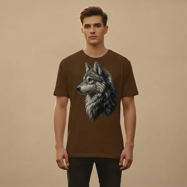Brown_Wolf_Graphic_Print_Crew_Neck_Short_Sleeve_Cotton_T-Shirt_For_Men