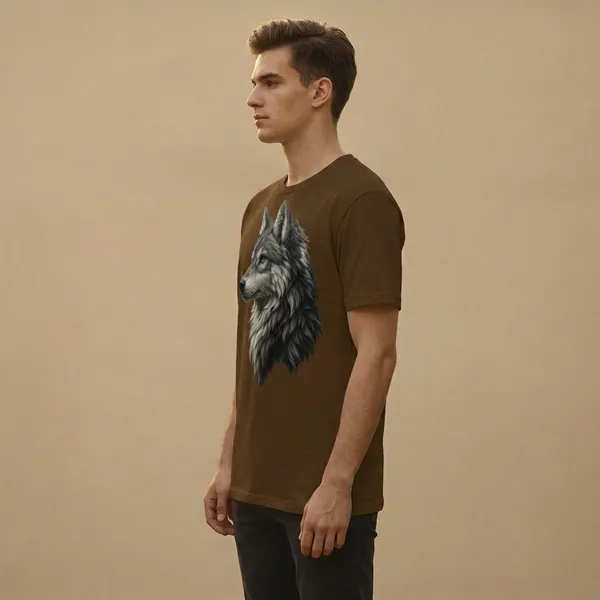 Brown_Wolf_Graphic_Print_Crew_Neck_Short_Sleeve_Cotton_T-Shirt_For_Men