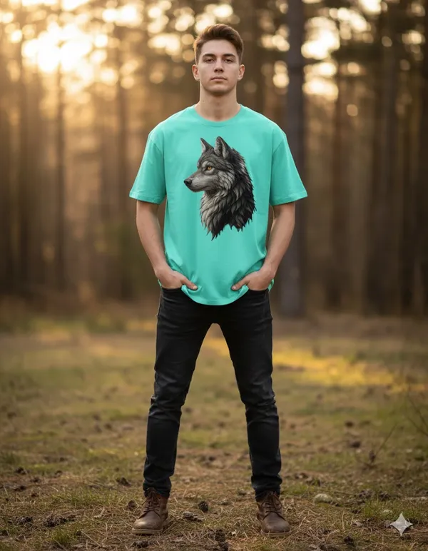 Green_Wolf_Graphic_Print_Cotton_T-Shirt_For_Men