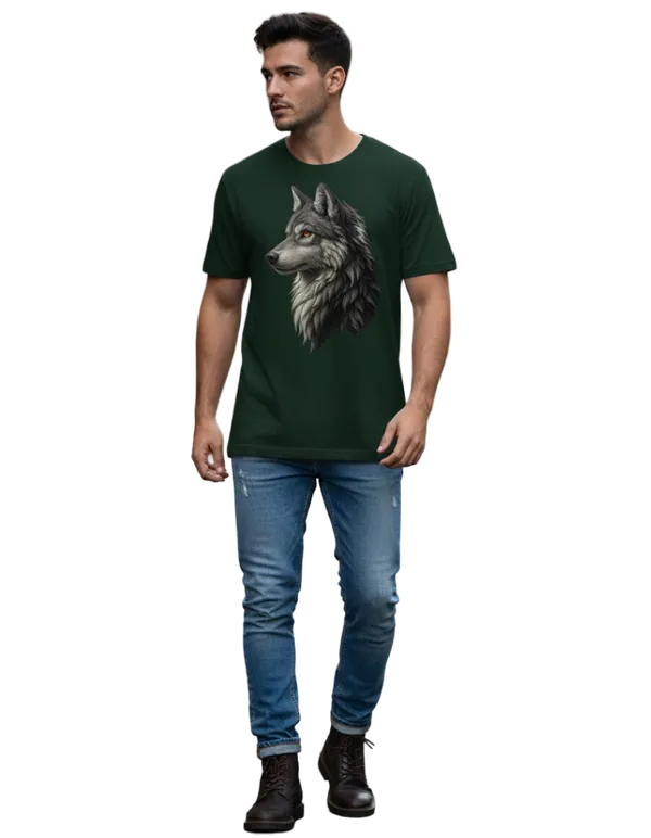 Olive_Majestic_Wolf_Graphic_Print_Cotton_T-Shirt_For_Men