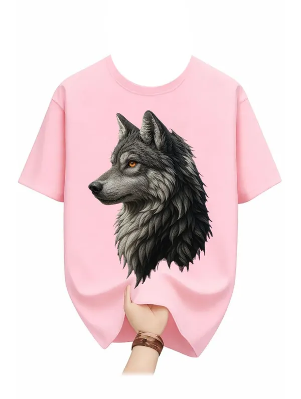 Pink_Wolf_Graphic_Print_Cotton_T-Shirt_For_Men