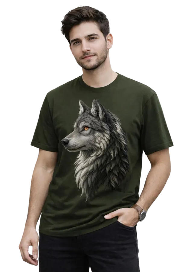 Green_Wolf_Graphic_Print_Cotton_T-Shirt_For_Men