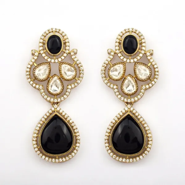 Black_Stones_Polki_Earrings_|_Vintage_Party_Earrings_