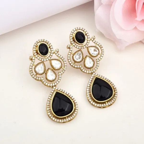 Black_Stones_Polki_Earrings_|_Vintage_Party_Earrings_