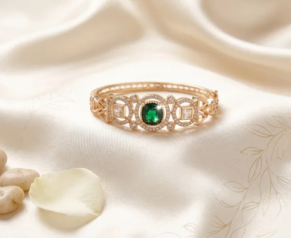 Designer_Kundan_Bracelet_|_Gold_Plated_Ethnic_emerald_Jewellery
