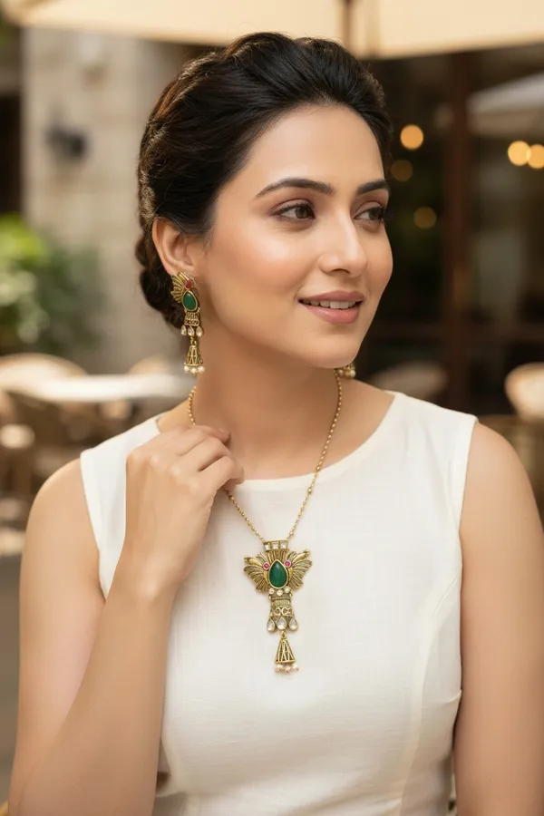 Designer_Pendant_set_for_women__|_butterfly_polki_pendant_set