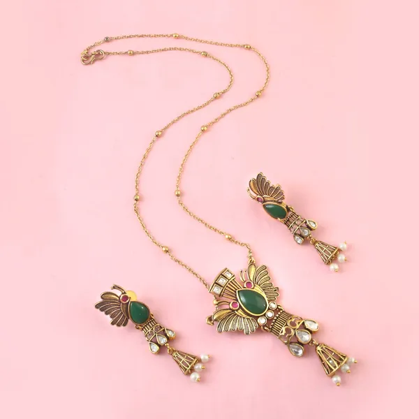 Designer_Pendant_set_for_women__|_butterfly_polki_pendant_set