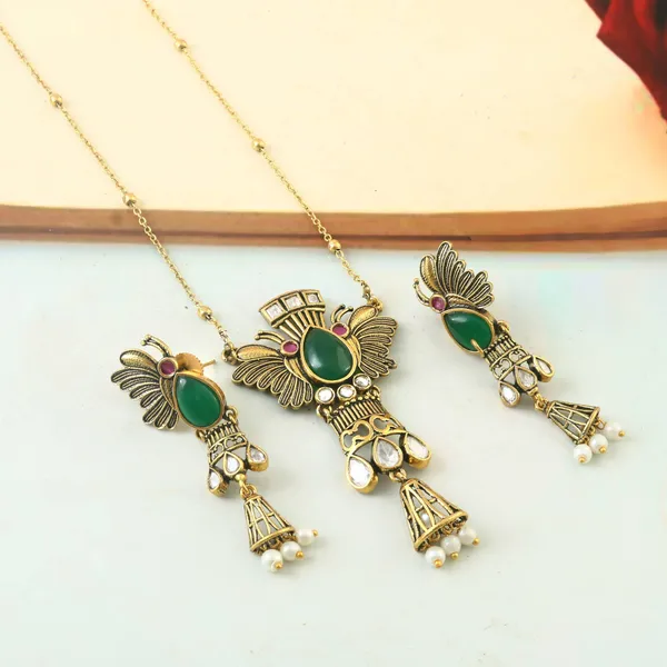 Designer_Pendant_set_for_women__|_butterfly_polki_pendant_set