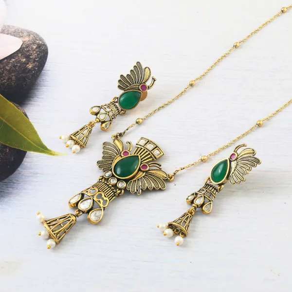 Designer_Pendant_set_for_women__|_butterfly_polki_pendant_set