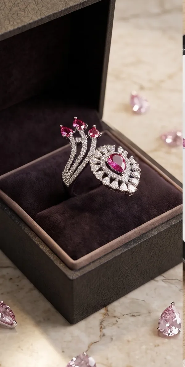 Elegant_AD_Cocktail_Ring_with_Ruby_Pink_Stones_&_Zircon_Sparkle(Adjustable)