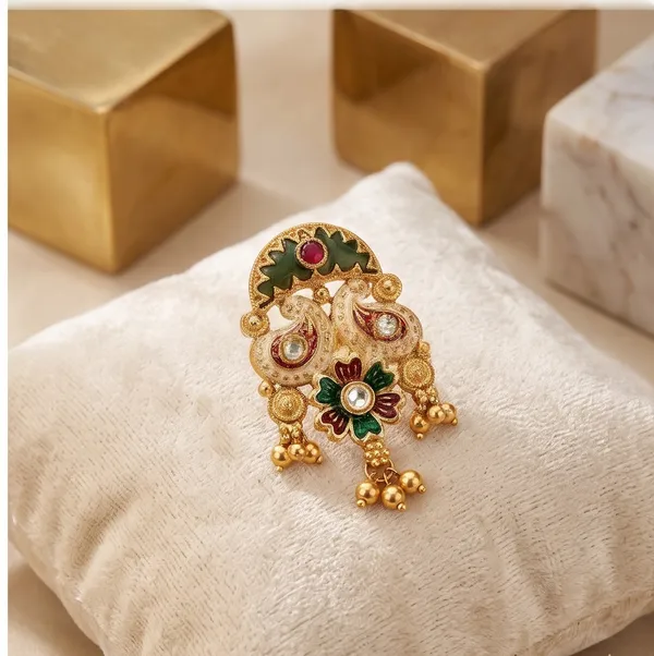 Gold_Look_Ghungroo_Cocktail_adjustable_Ring_for_Women_|_Unique_Statement_Ring_with_Traditional_Touch