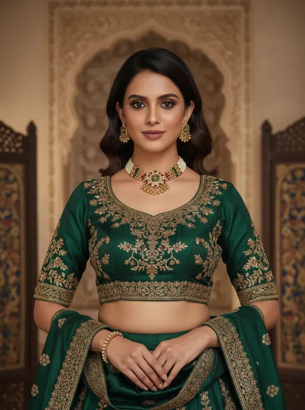 Handmade_Gold_Tone_Ethnic_Choker_&_Earring__|_Antique_Ethnic_Jewelry