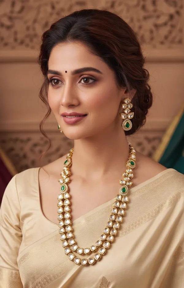 Kundan_Double_Layer_Necklace_Set_with_Matching_Earrings_|_Elegant_Bridal_Royal_Jewellery