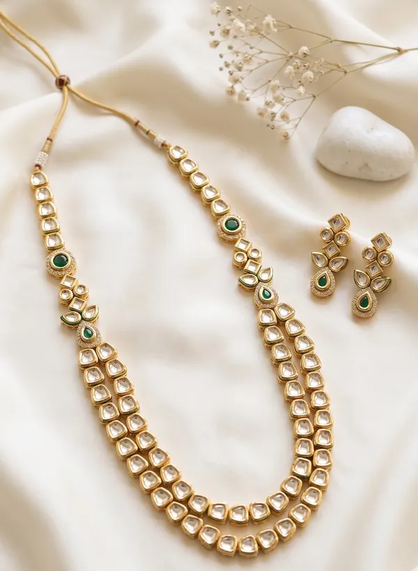 Kundan_Double_Layer_Necklace_Set_with_Matching_Earrings_|_Elegant_Bridal_Royal_Jewellery
